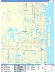 West Palm Beach Wall Map Basic Style 2024